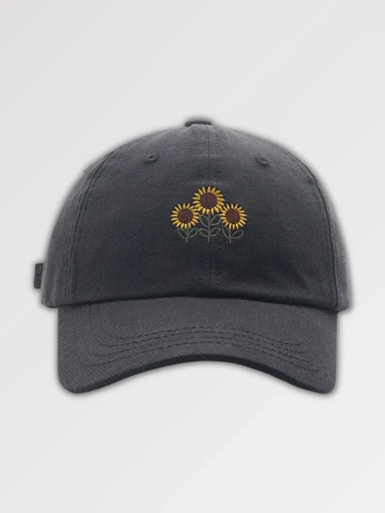 Japon style Casquette Brodée ‘tournesol’ casquette en coton brodée
