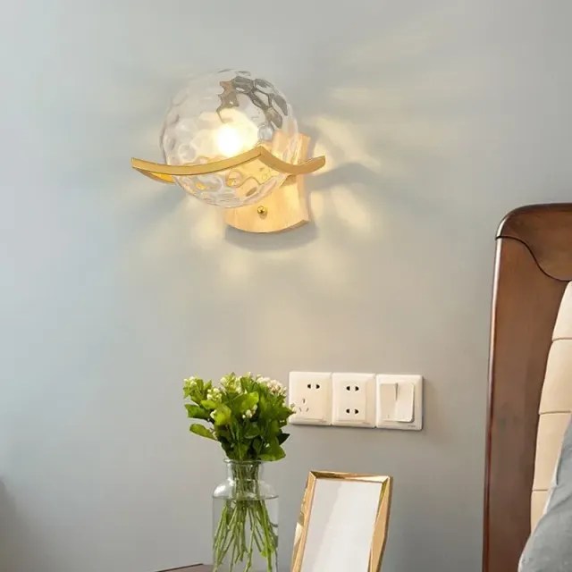 Japon style Lampe Chevet Murale bois lumière douce