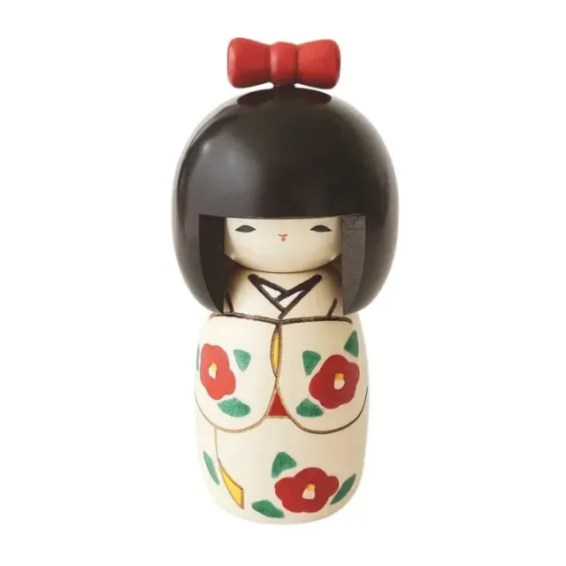 Japon style Camélia poupée kokeshi bois