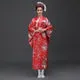 Esprit du Japon kimono satiné japonais rouge sakura obi