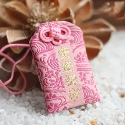 Japon style omamori porte-bonheur japonais tissu rose