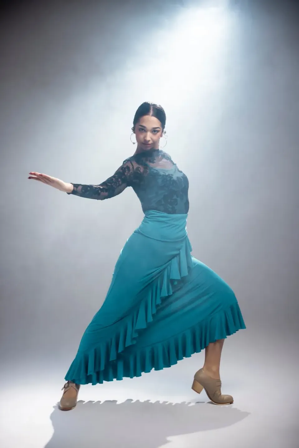 Viva la Feria Valoria jupe flamenco volant incliné