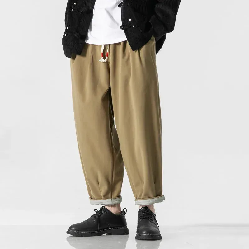 Japon style Dia pantalon d’hiver en laine et velours