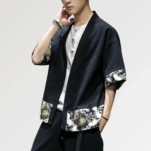 Japon style Arata chemise kimono homme noire