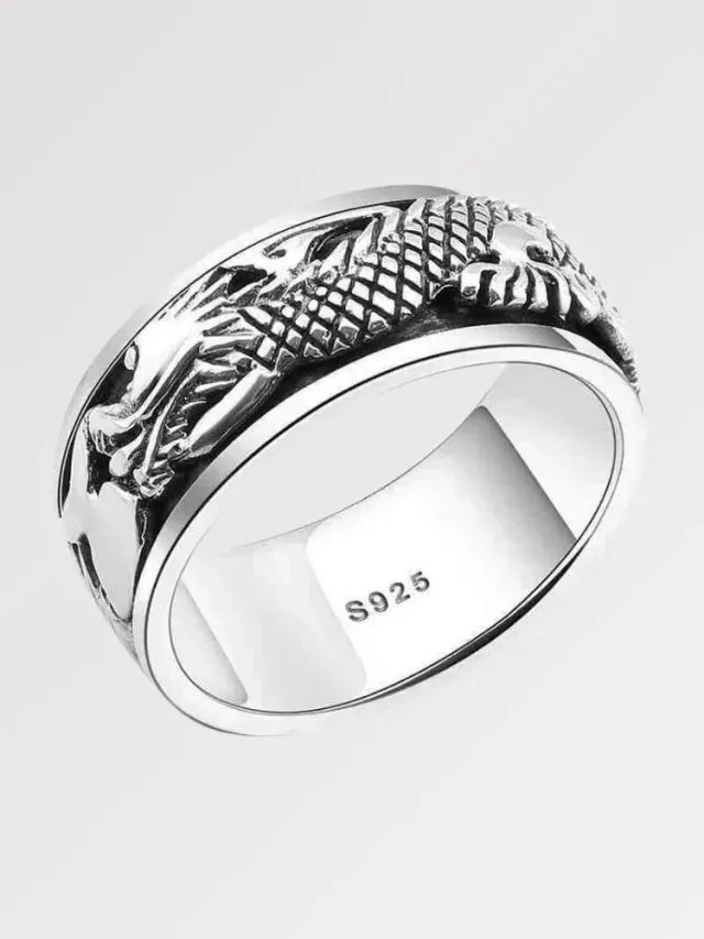 Japon style The Chojin bague dragon argent