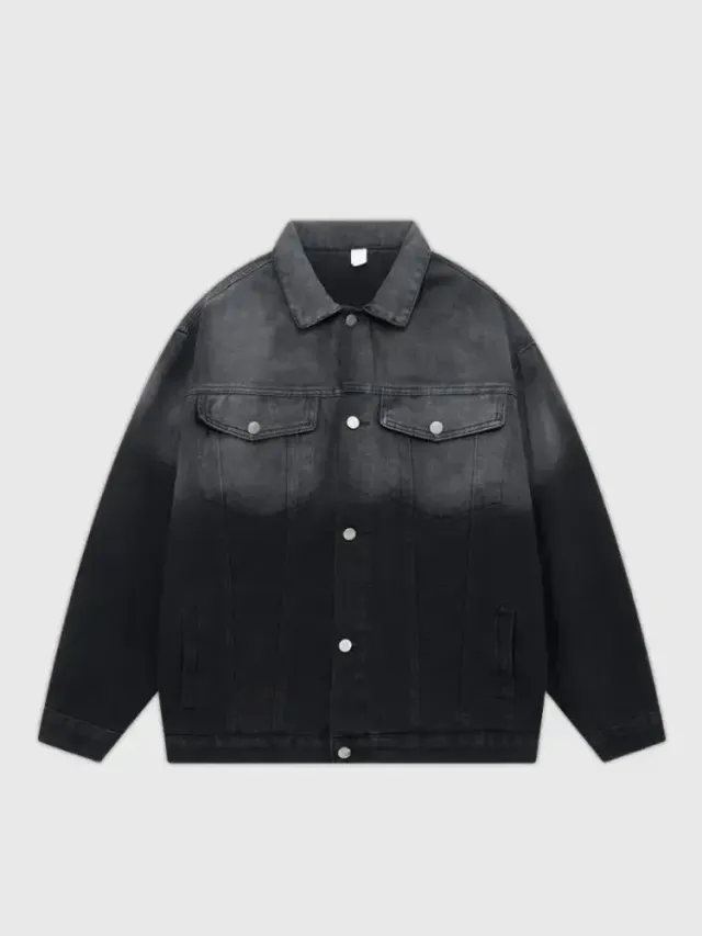 Japon style Dégradé veste en jean denim vintage