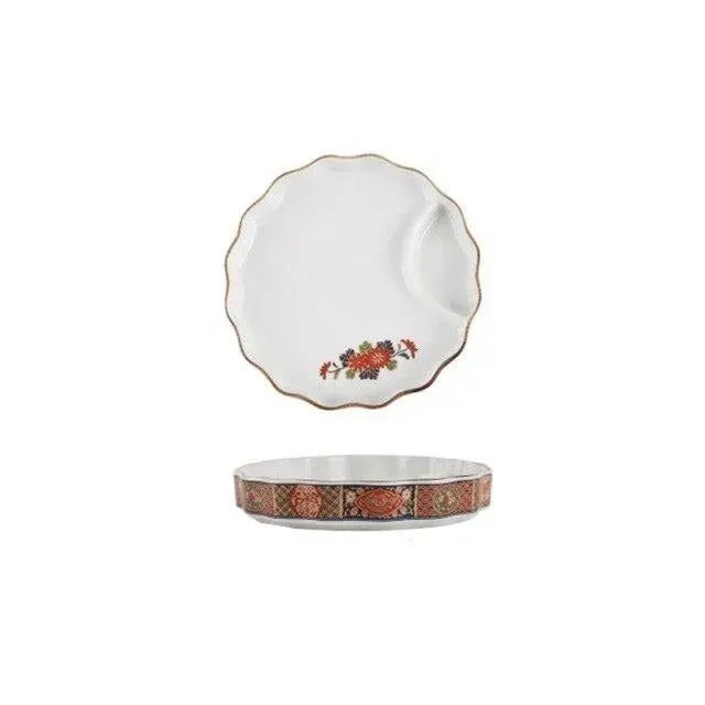 Japon style Plate With Sauce Bowl Nyū assiette céramique