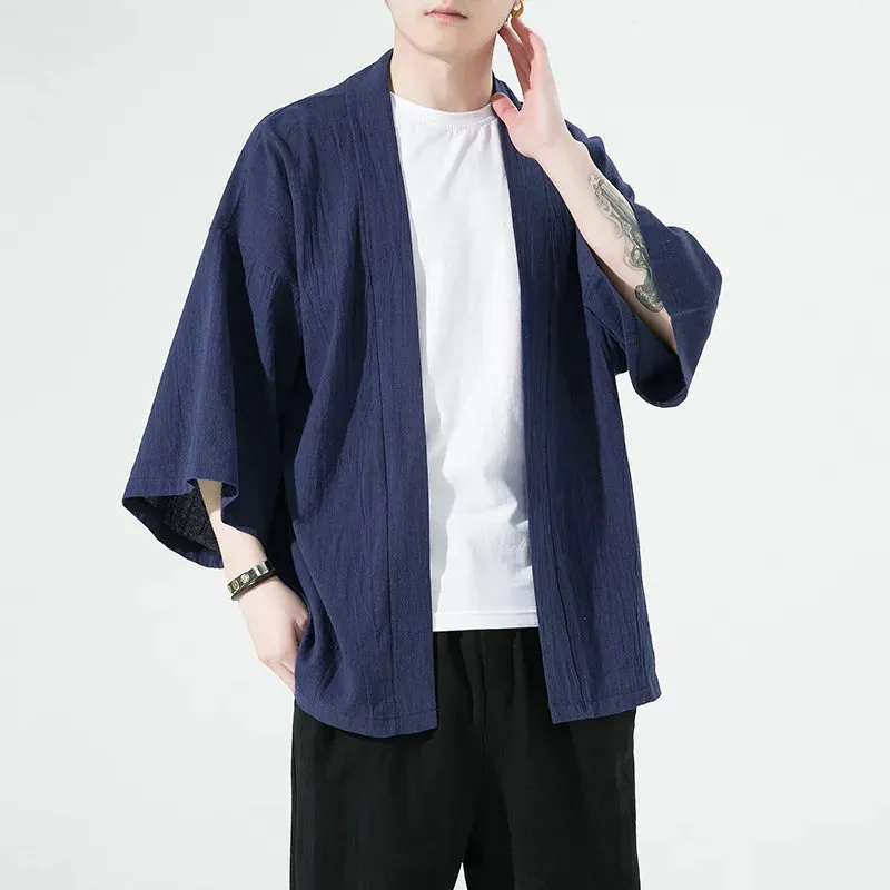 Esprit du Japon veste kimono homme haori lin