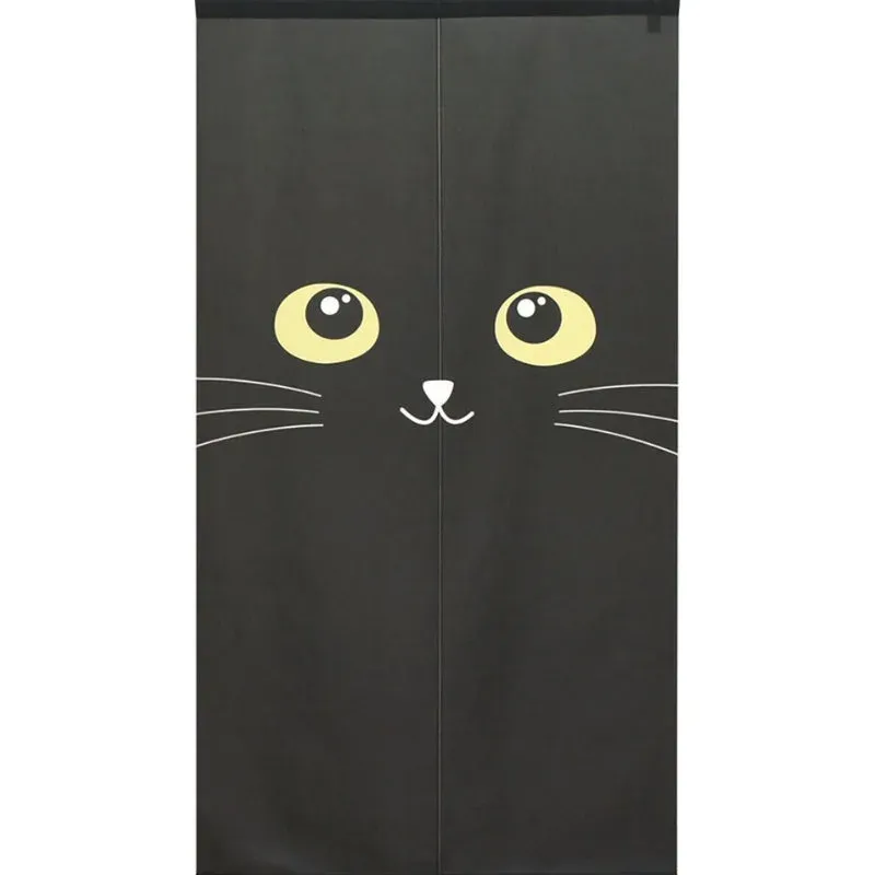 Japon style Noren Japonais Chat Noir rideau porte