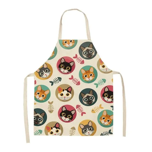 Japon style Daiki tablier japonais lin chat porte-bonheur