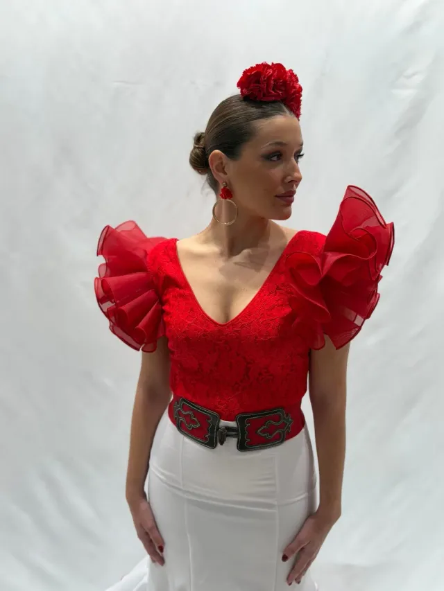 Viva la Feria corsage flamenco dentelle rouge