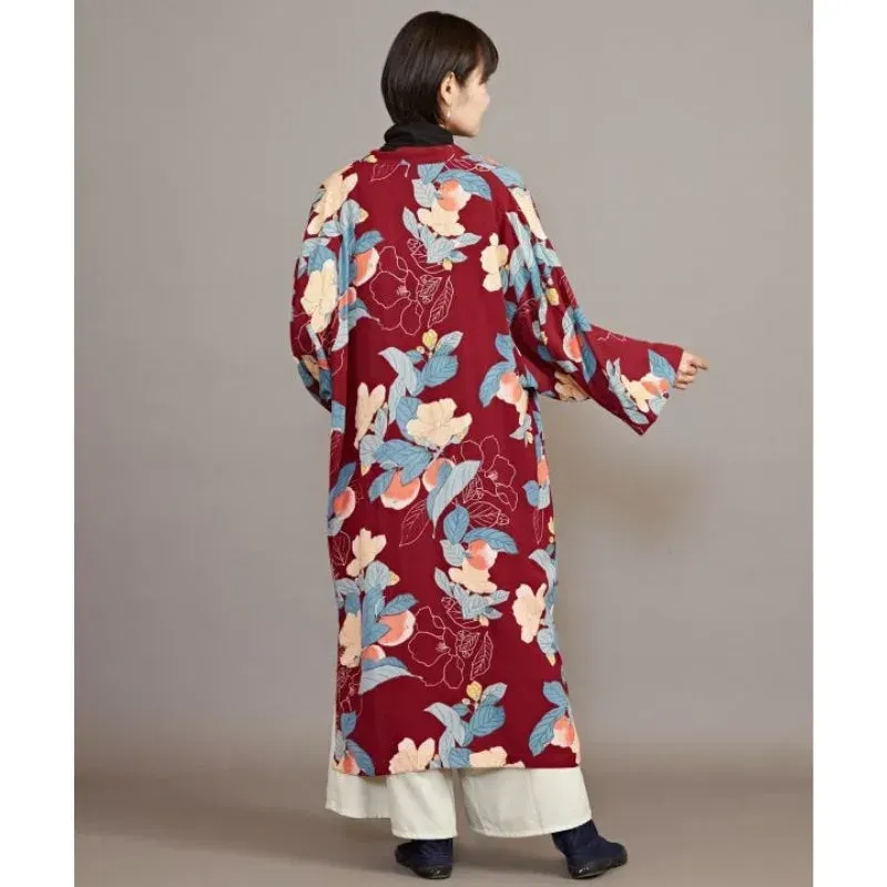 Japon style veste kimono femme fleurie coupe ample