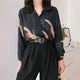 Esprit du Japon chemise haori satinée grues dorées