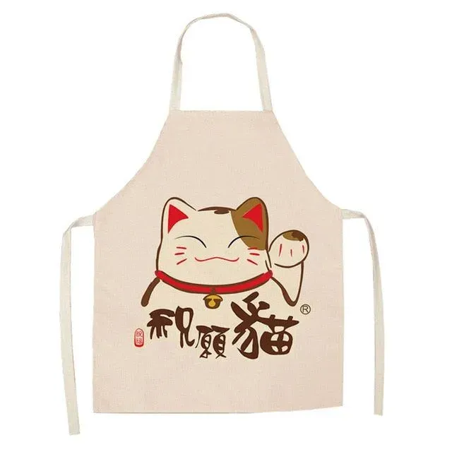 Japon style Lucky Cat Apron Kitchen tablier de cuisine, motif porte-bonheur