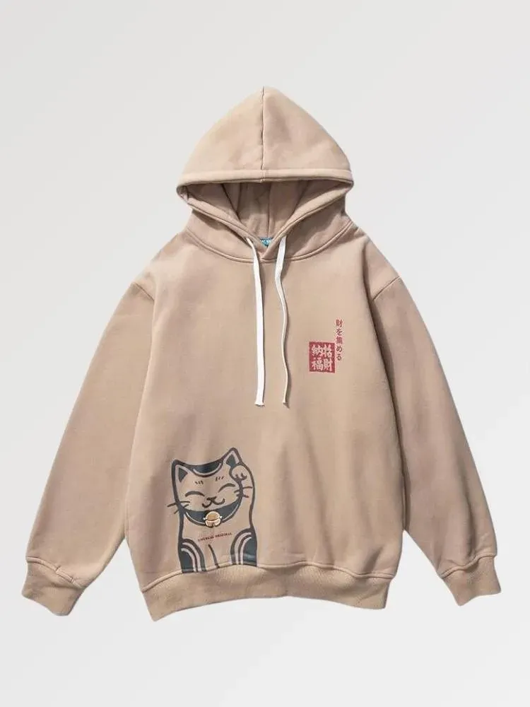 Japon style Manekineko Hanamaki sweat porte-bonheur
