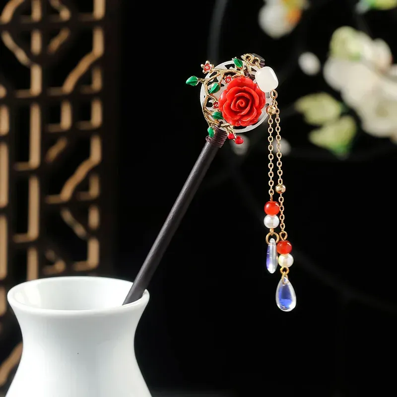 Japon style Kanzashi Éventail pic cheveux perles origami
