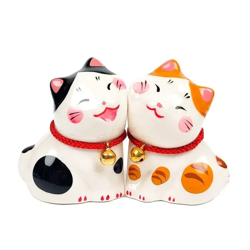 Japon style Chats duo figurines japonaises kawaii