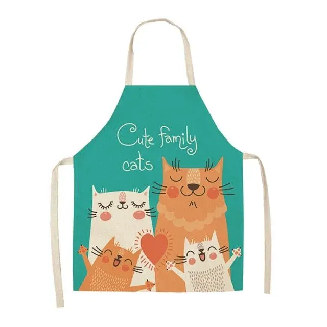 Japon style Daiki tablier japonais lin chat porte-bonheur