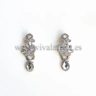 Candela Reina Luna boucles d'oreilles flamenco argentées