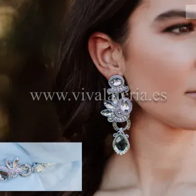 Candela Reina Luna boucles d'oreilles flamenco argentées