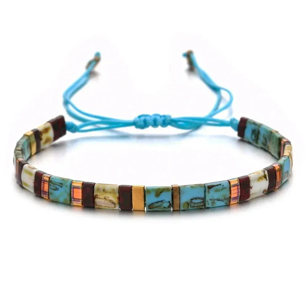 Japon style Miyuki Plates bracelet perles artisanal
