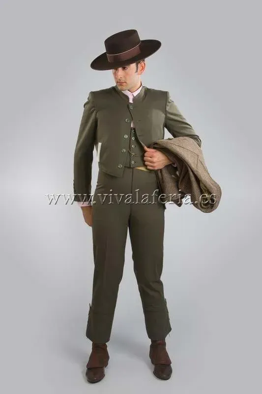 Viva La Feria costume corto gabardine vert homme