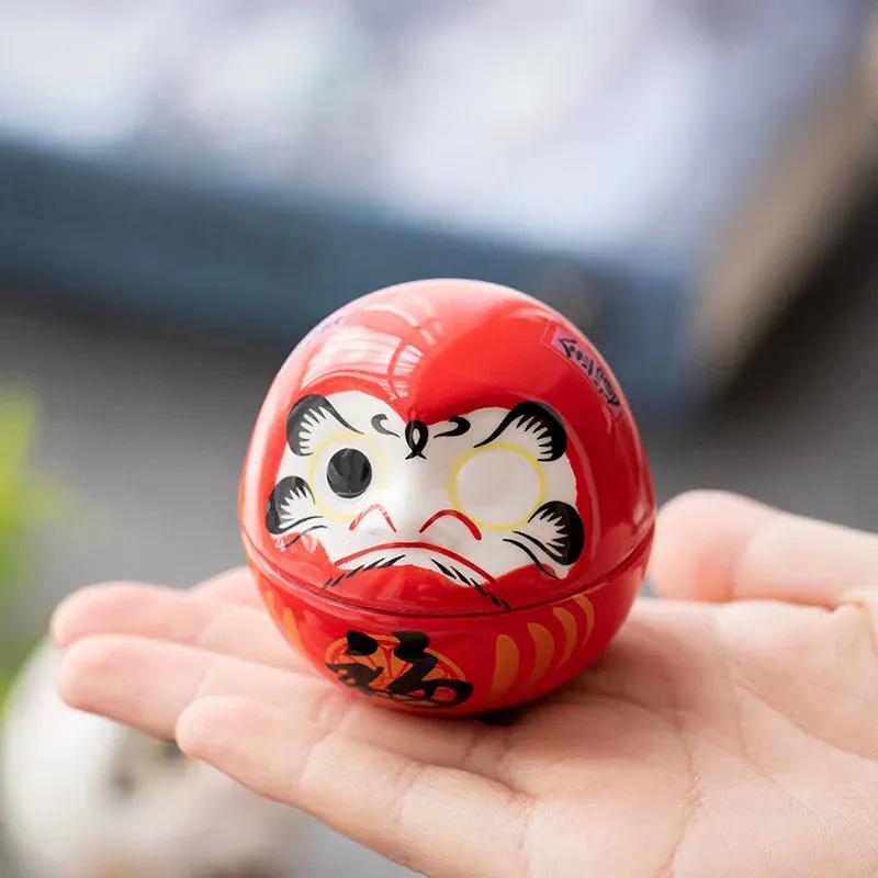 Esprit du Japon daruma porte-bonheur porcelaine vœu
