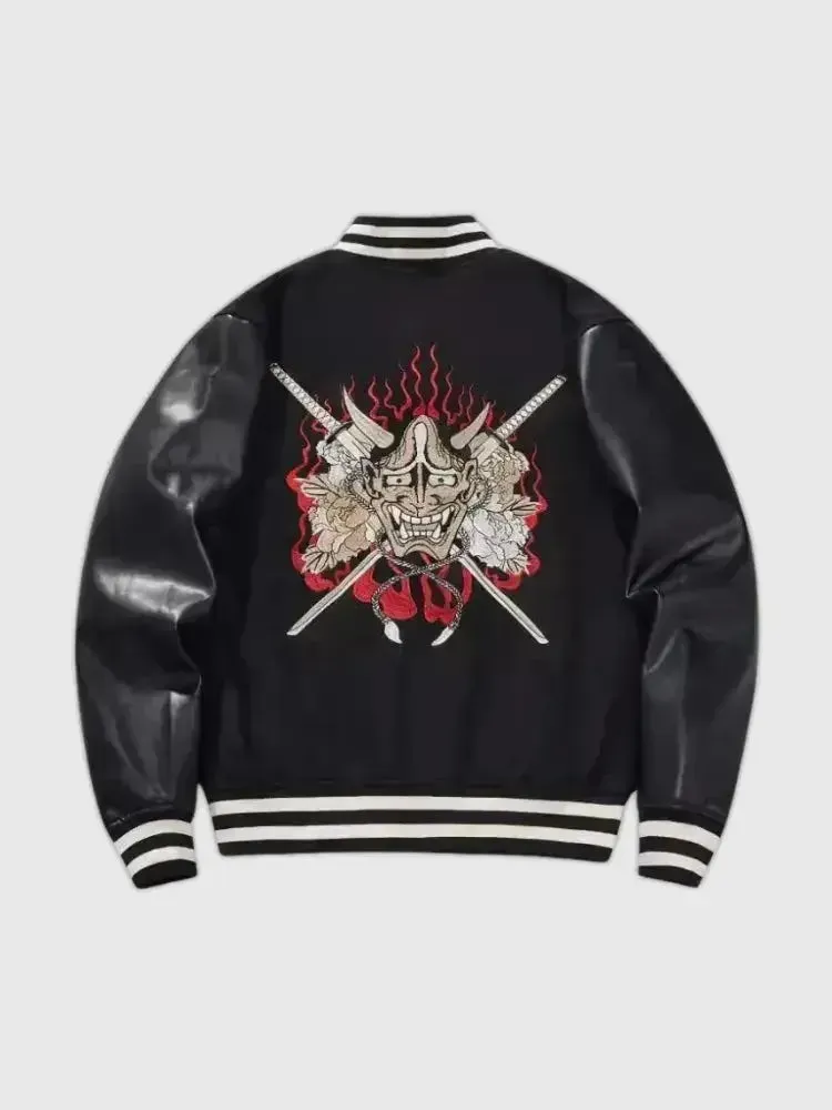 Japon style Oni Prajna veste sukajan brodée