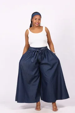 KAVAZI pantalon palazzo denim large